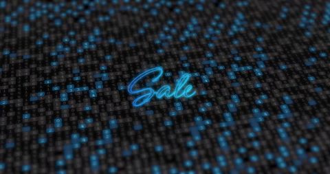 Futuristic Sale Notification with Digital Light Pattern