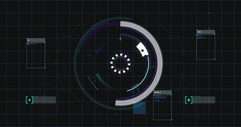 Futuristic Digital Interface with Data Scanning and Processing Grid - Download Free Stock Images Pikwizard.com
