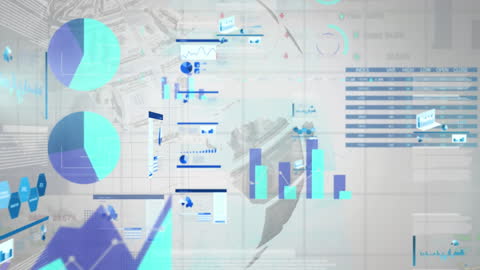 Futuristic Financial Data Visualizations on Global Map