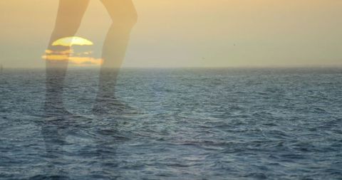 Tranquil Beach Walk and Ocean at Sunset - Download Free Stock Images Pikwizard.com