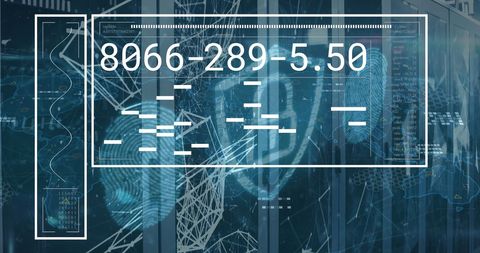 Digital Data Processing Interface with Server Background - Download Free Stock Images Pikwizard.com