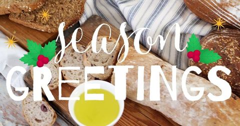 Festive Bread and Olive Oil with Seasonal Greetings
