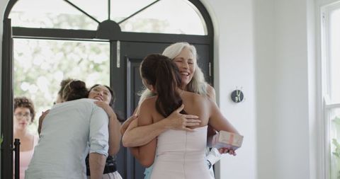 Joyful Celebration and Gift Exchange at Wedding Reception