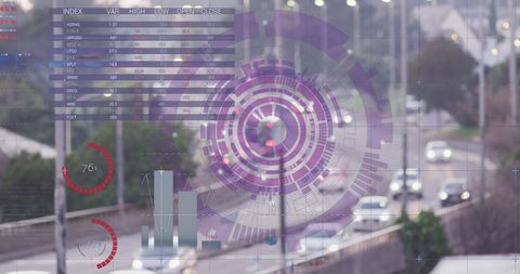 Digital Data Processing Overlaying Urban Traffic