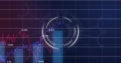 Financial Data and Graphs with Futuristic Interface - Download Free Stock Images Pikwizard.com