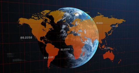 Data Visualization on Rotating Globe with Digital Interface - Download Free Stock Images Pikwizard.com