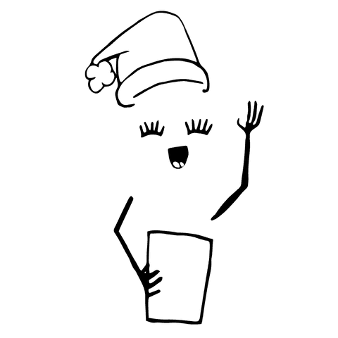 Smiling santa face illustration on transparent background