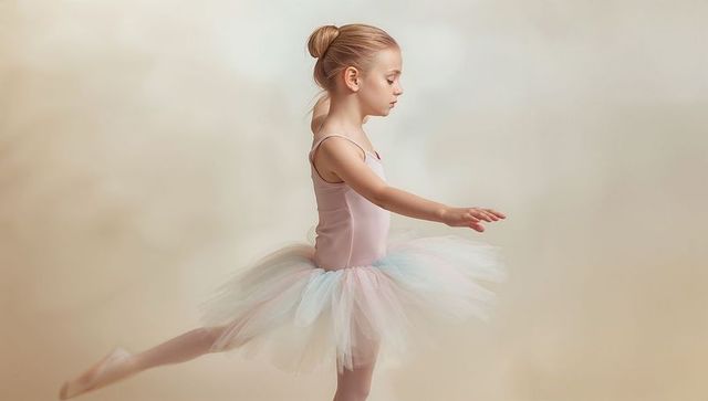 Young Ballerina Performing Elegant Arabesque