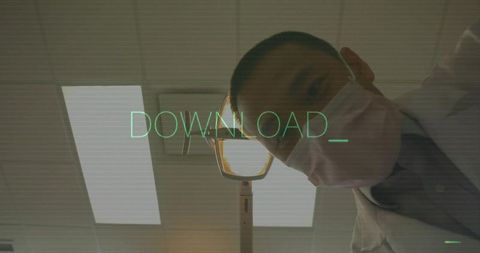 Doctor examining patient under bright medical light