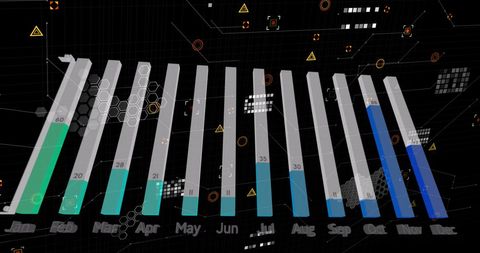 Futuristic Data Visualization with Timeline and Graph - Download Free Stock Images Pikwizard.com