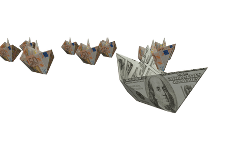 transparent money origami boats digital illustration - Download Free Stock Videos Pikwizard.com