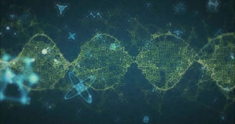 Forming Neon Mesh Wave of Glowing Network Loops over Deep Blue Cyberspace Grid
