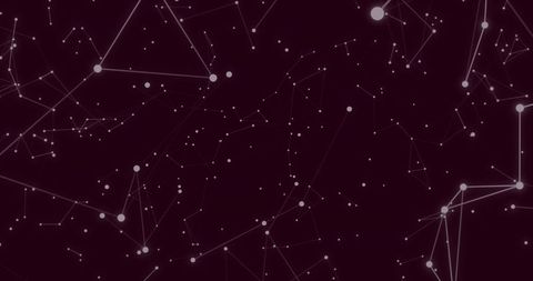 Abstract Network of Connected Nodes with Glowing Points