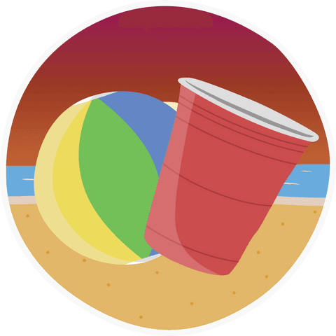 vibrant beach ball with red cup on transparent background - Download Free Stock Videos Pikwizard.com