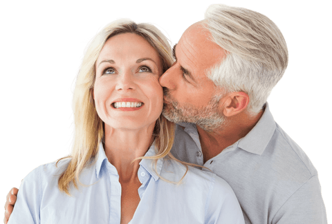 Transparent Loving Mature Couple Sharing Intimate Moment