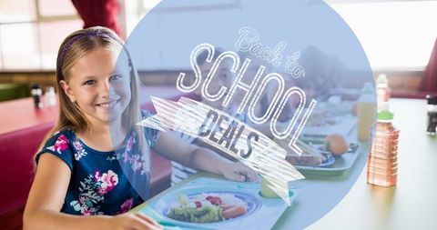 Back to School Deals Logo on Canteen Meal Background - Download Free Stock Images Pikwizard.com