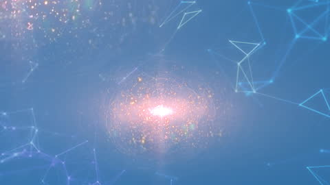 Digital Network Connections Over Sky Background