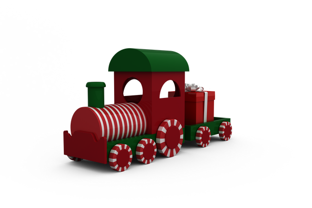 Festive Transparent Locomotive with Gift Wagon - Download Free Stock Videos Pikwizard.com