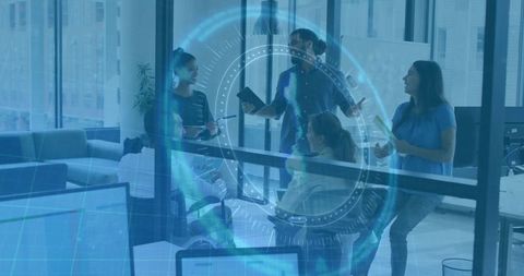 Dynamic Team Collaboration in Modern Office with Innovative Solutions