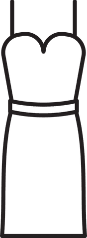 Elegant Dress Symbol on Transparent Background