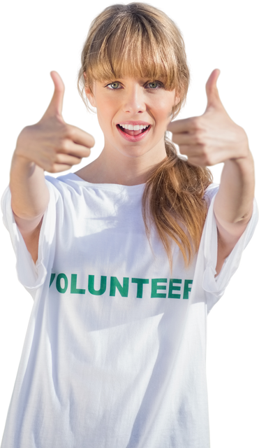 Smiling Female Volunteer Giving Thumbs Up Transparent Background - Download Free Stock Videos Pikwizard.com