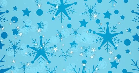 Festive Snowflakes on Vibrant Blue Background for Christmas