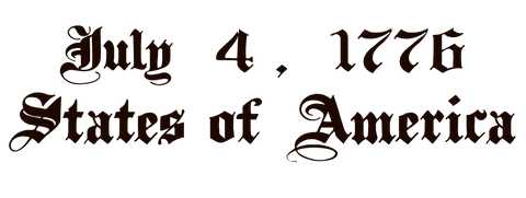 July 4, 1776 states of america text on transparent background