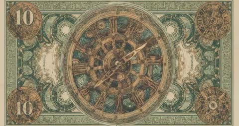 Intricate Steampunk Clock Mechanism with Rotating Gears