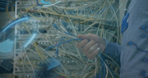 Network Technician Holding Ethernet Cables in Data Processing Room - Download Free Stock Images Pikwizard.com