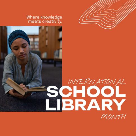 International school library month celebration card