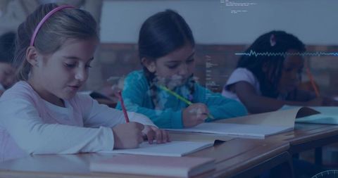 Children engaging in classroom creative writing activities