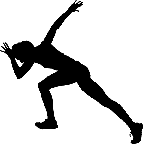 Transparent Sporty Woman Silhouette on Vector Background