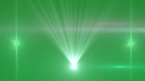 Green Background with Radiant Glowing White Lights