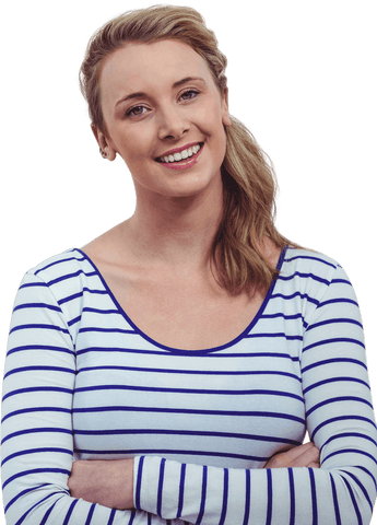 Confident Caucasian Woman with Crossed Arms Transparent Background