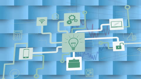 Innovative Technology Network with Digital Icons