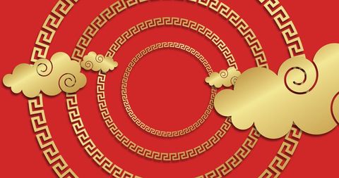 Traditional Chinese Festive Background with Gold Clouds and Patterns - Download Free Stock Images Pikwizard.com