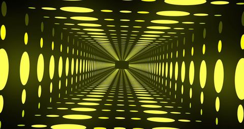 Futuristic Neon Tunnel of Yellow Light Circles - Download Free Stock Images Pikwizard.com