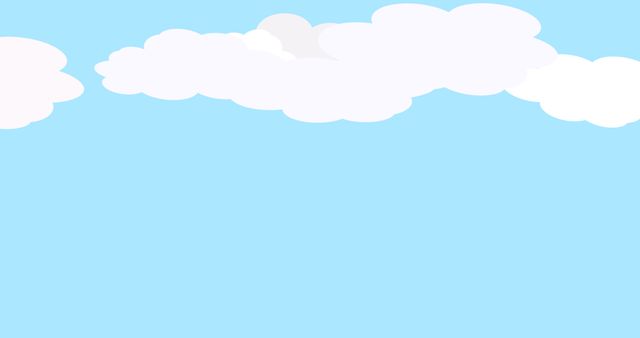 Illustrative image of white clouds against blue background, copy space. Vector, abstract, sky and nature concept.