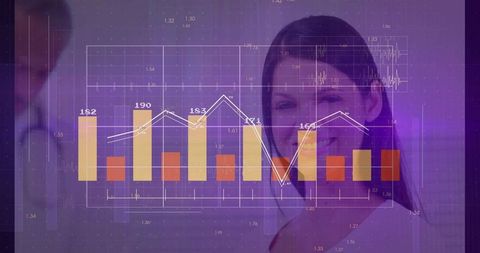 Businesswoman evaluating data charts economic analysis