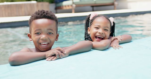 Happy Children Enjoying Swimming Pool - Download Free Stock Images Pikwizard.com