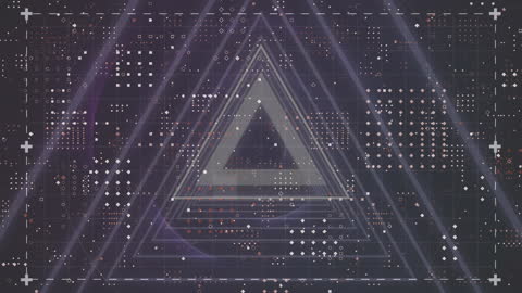 Abstract Triangular Data Processing Animation on Digital Grid