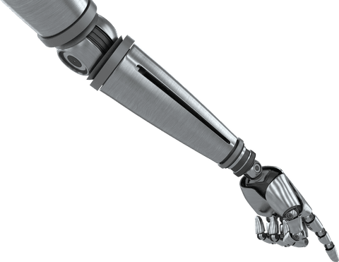 sleek metal robotic arm with pointing gesture on transparent background - Download Free Stock Videos Pikwizard.com