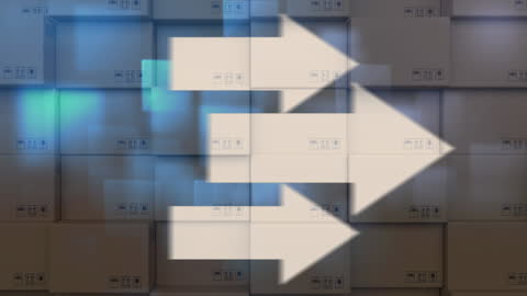 Dynamic Arrows Projecting Forward Over Cardboard Box Wall