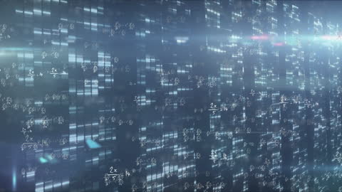Futuristic Digital Data with Glowing Elements Overlay