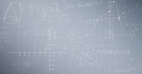 Complex Graphs and Equations on Grey Surface with Chalk Effect - Download Free Stock Images Pikwizard.com