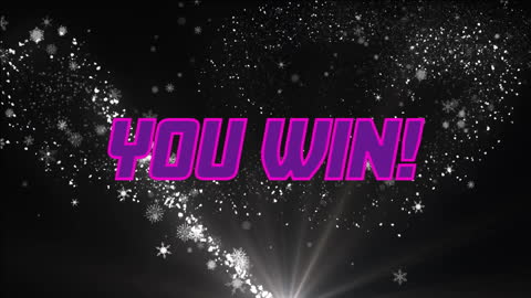 You Win Text Animation on Sparkling Background