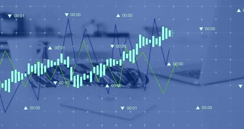 Financial Data Visualization Over Office Desk Items