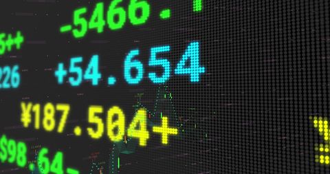 Stock Market Data Display with Fluorescent Numbers - Download Free Stock Images Pikwizard.com