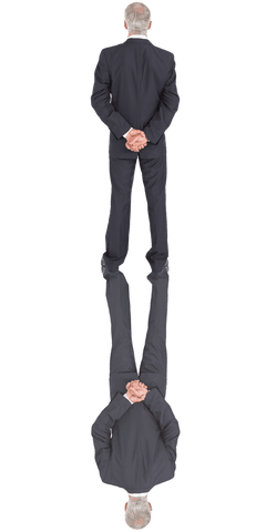 Back View Caucasian Businessman on Transparent Background