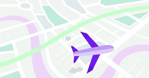 Abstract Airplane Navigation on Colorful Digital Map
